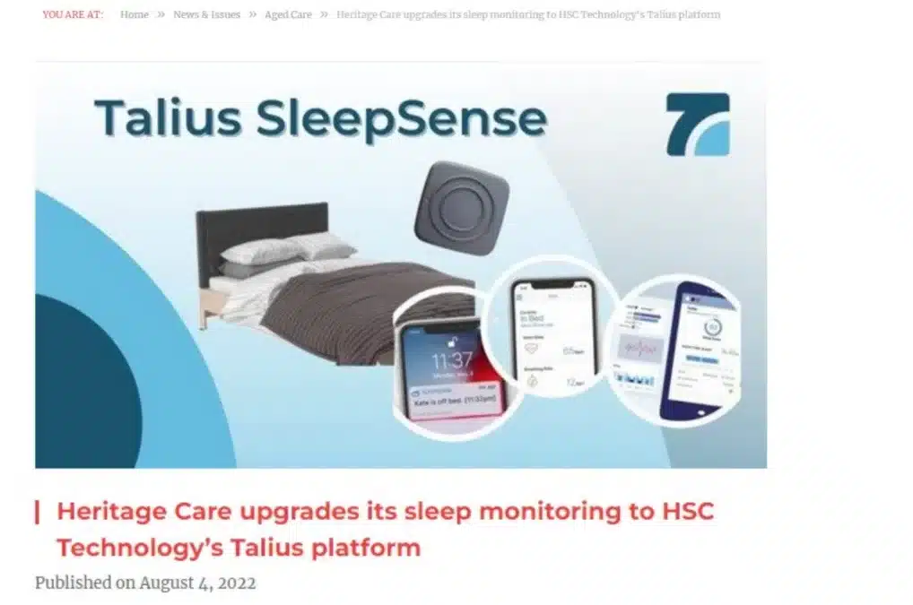 Heritage Care upgrades its sleep monitoring to Talius platform